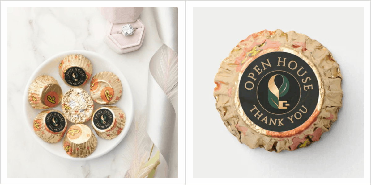 Black marble and gold Open House Thank You Reese's Miniatures favors